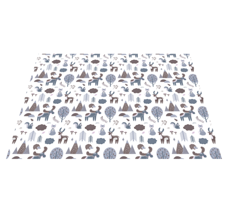 Nordic grey animal vinyl rug - TenStickers