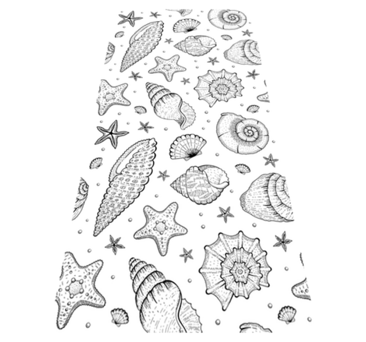 Animal vinyl rug featuring marine life and seashells - TenStickers