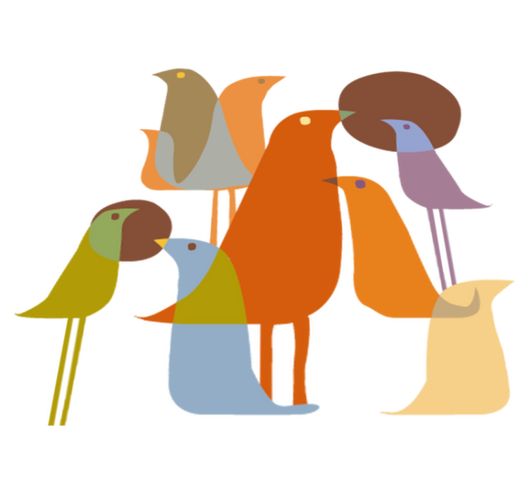 Birds minimalist style animal vinyl rug - TenStickers