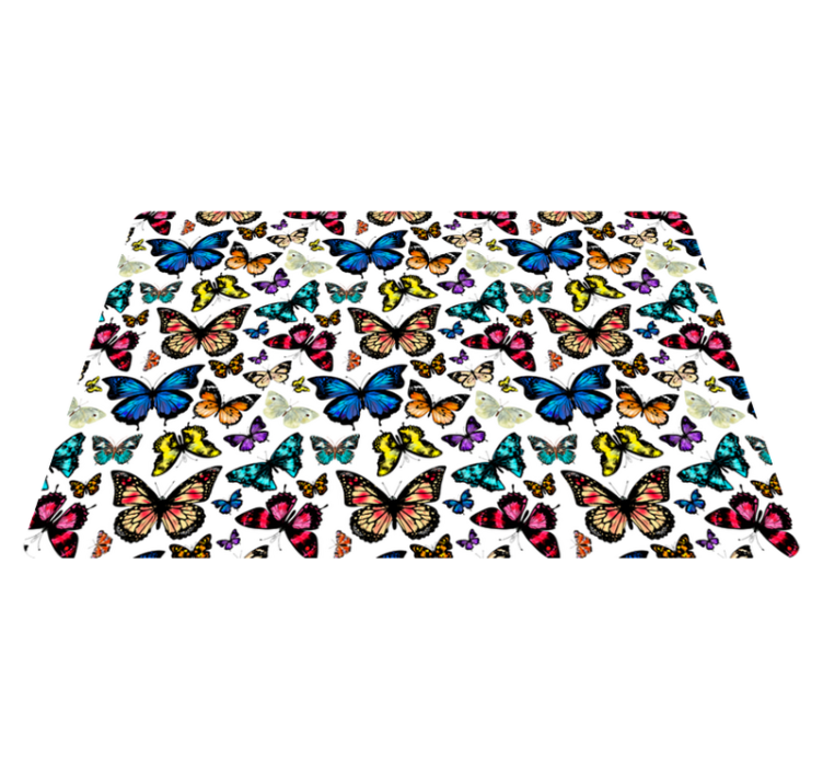 Beautiful and colorful butterflies animal vinyl rug - TenStickers
