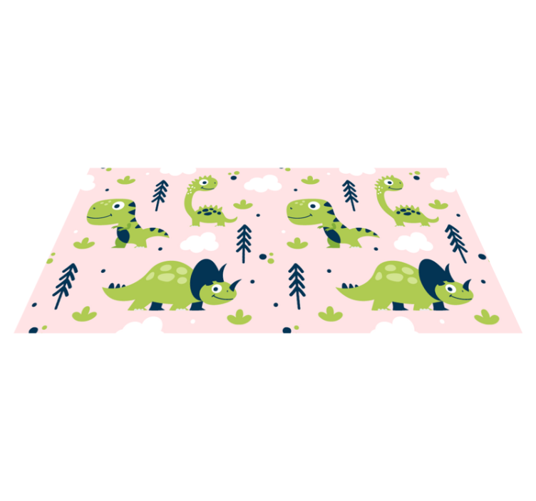 Animal vinyl rug little green dinosaurs - TenStickers