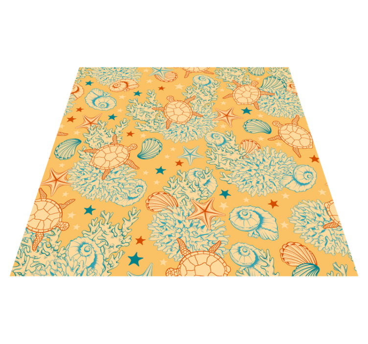 Animal vinyl rug undersea life soft hues - TenStickers