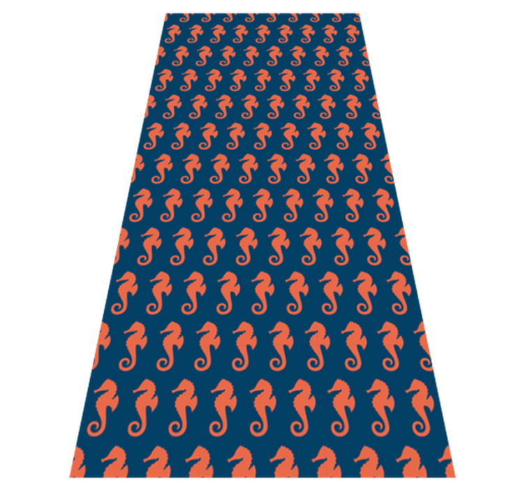 Animal vinyl rug with orange sea horse pattern - TenStickers