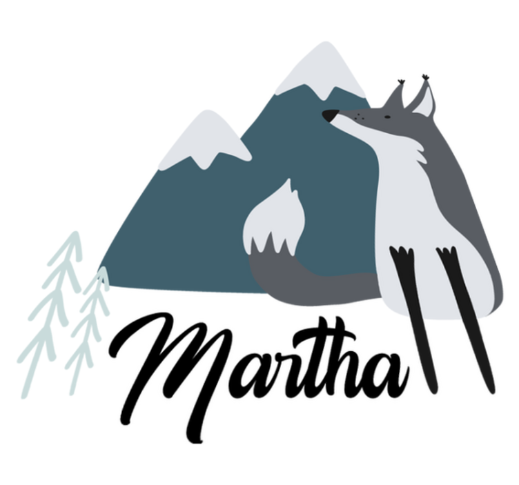 Animal vinyl rug nordic snow fox custom design - TenStickers