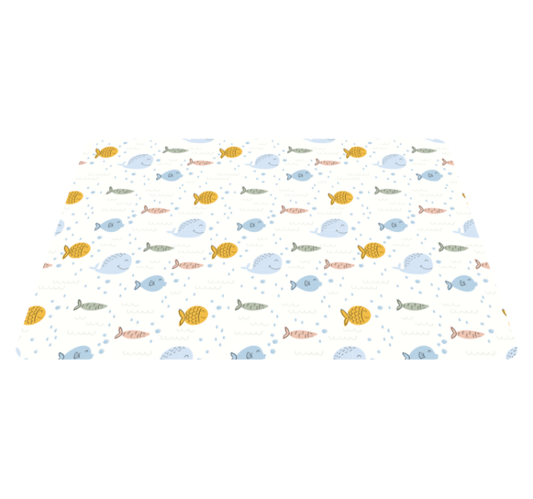 Animal vinyl rug cartoon multicolor fish - TenStickers
