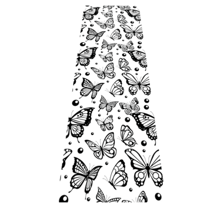 Monochrome butterflies and dots animal vinyl rug - TenStickers