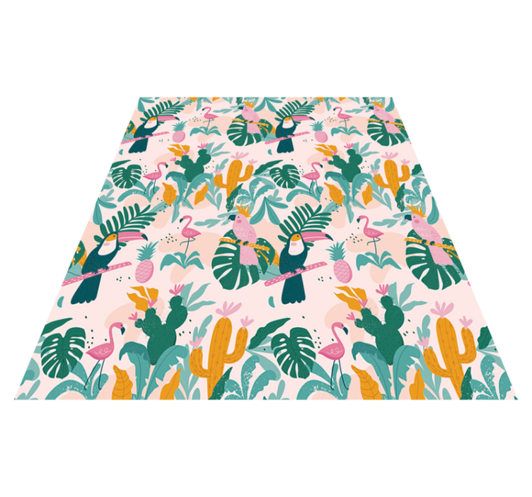 Tropical birds and leaves animal vinyl rug - TenStickers