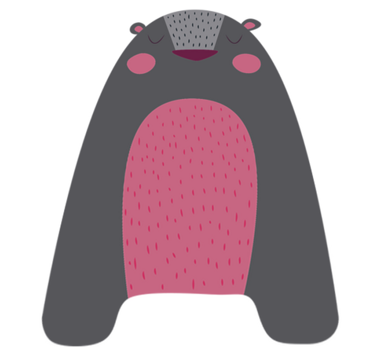 Animal vinyl rug grey bear for kids - TenStickers