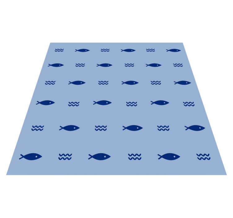 Minimal fish pattern animal vinyl rug - TenStickers