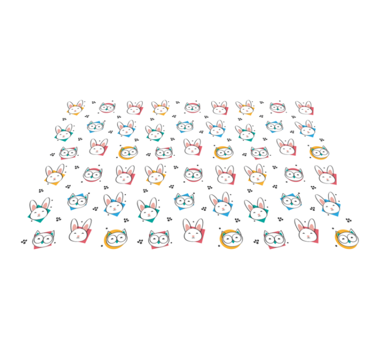 Animal vinyl rug owl rabbit design - TenStickers