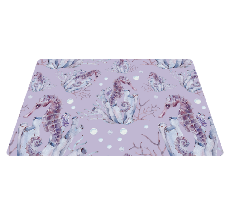 Animal vinyl rug watercolor seahorse - TenStickers