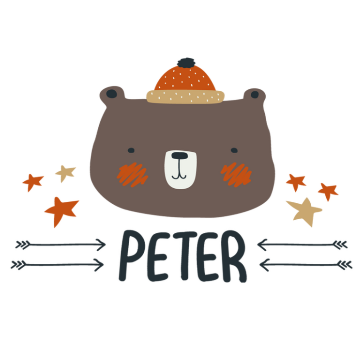 Animal vinyl rug nordic cute bear personalized - TenStickers