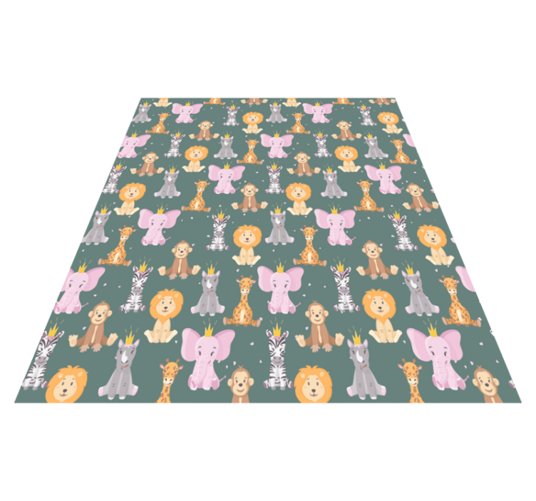 Cute animals design animal vinyl rug - TenStickers