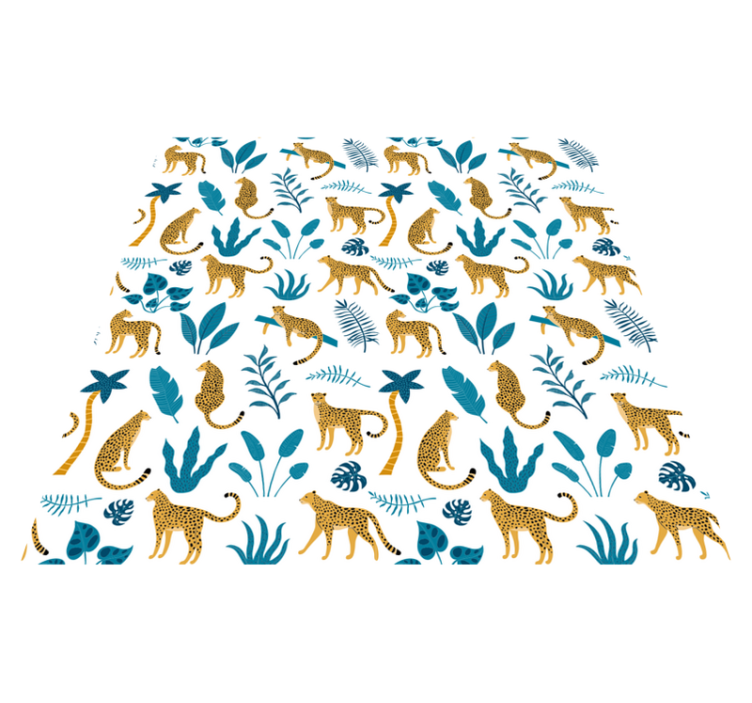 Botanical and leopard animal vinyl rug - TenStickers
