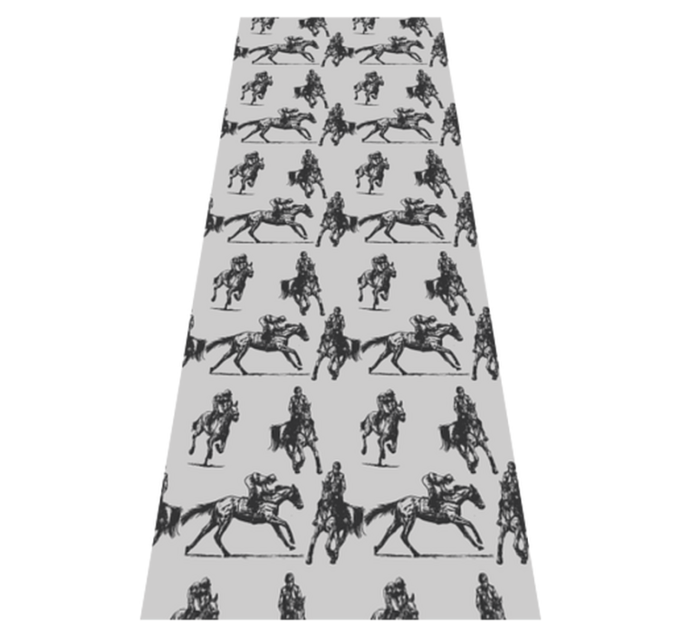 Animal vinyl rug featuring gray horses in various poses - TenStickers