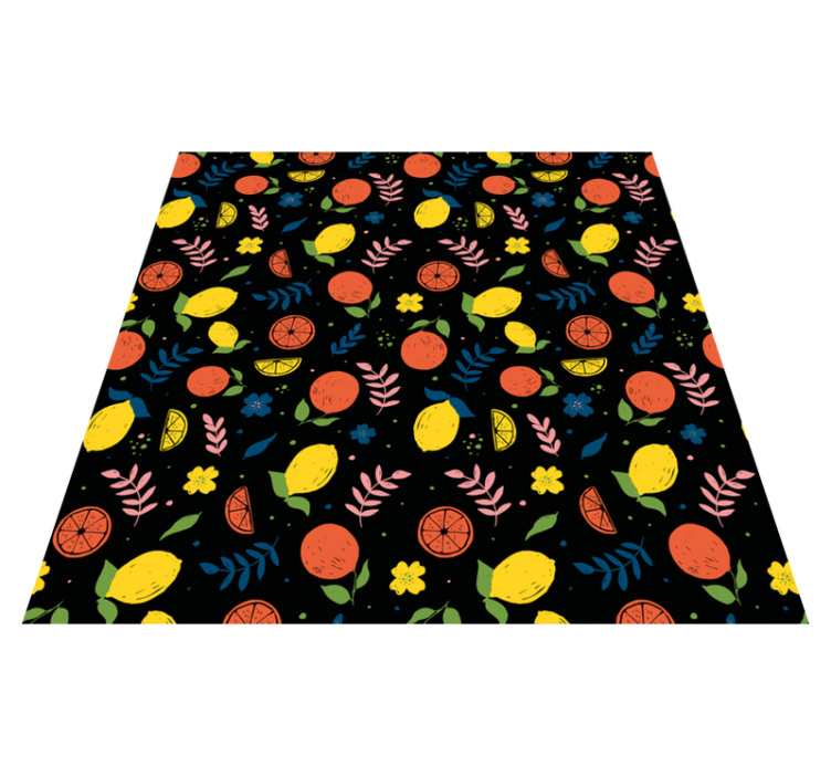 Citrus fruits with leaves animal vinyl rug - TenStickers