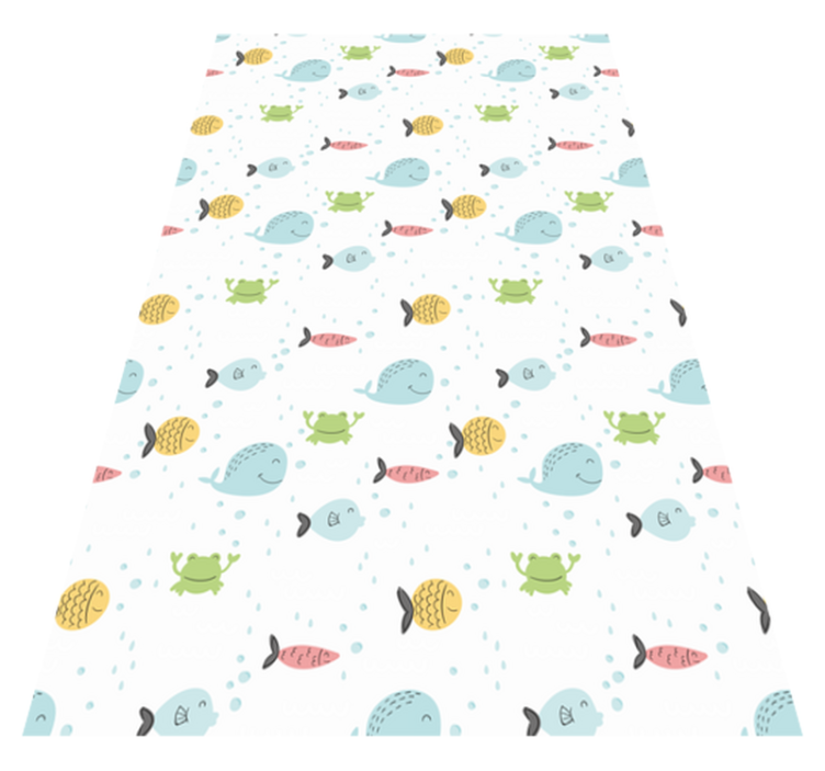 Animal vinyl rug with colorful fish design - TenStickers