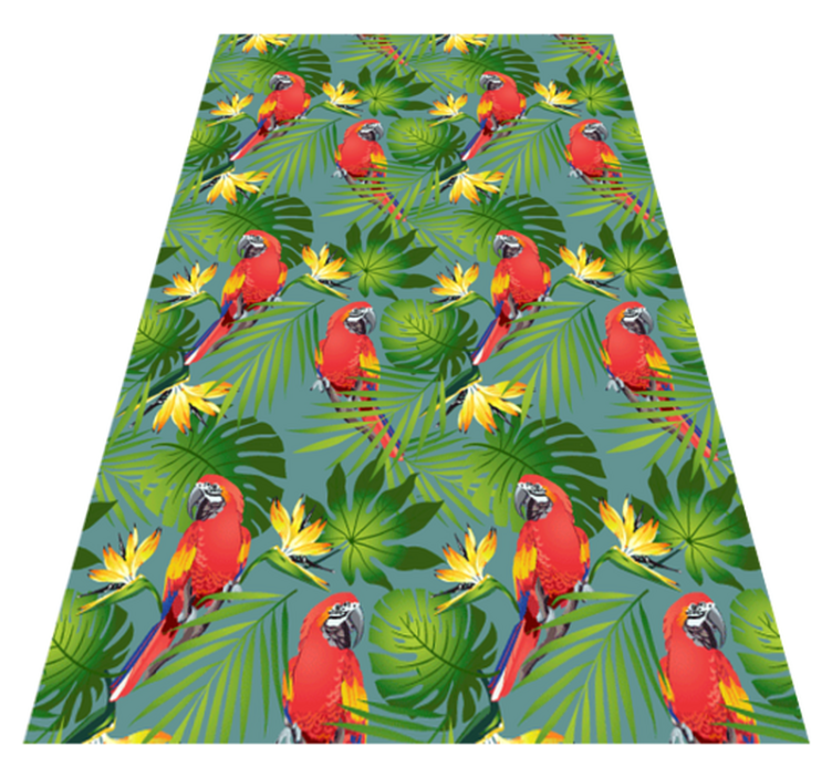 Colorful parrots on blue background animal vinyl rug - TenStickers