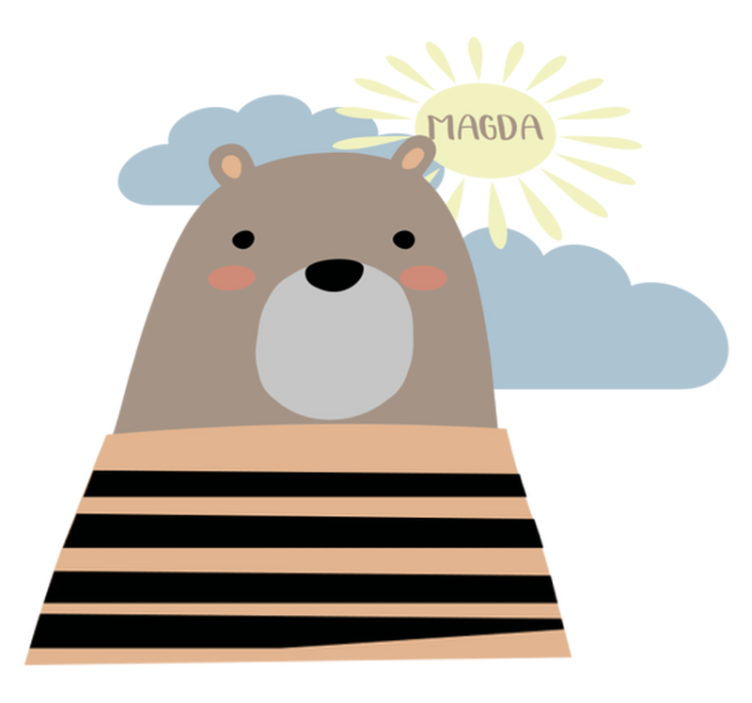 Animal vinyl rug customisable brown bear - TenStickers