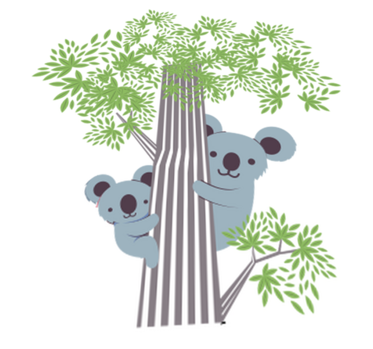 Animal vinyl rug koalas in a tree - TenStickers