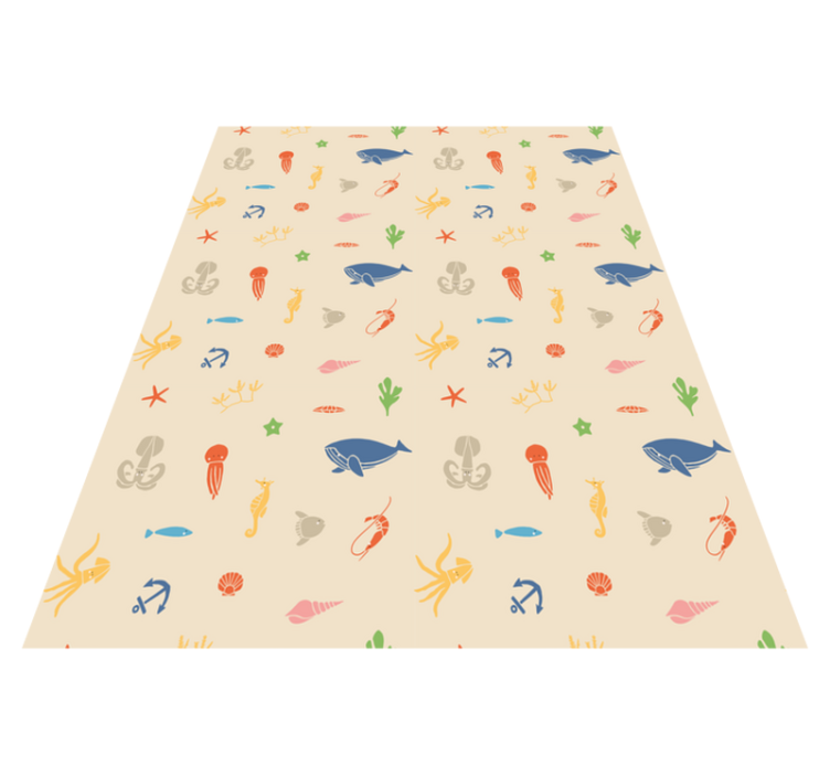 Animal vinyl rug with sea creatures design - TenStickers