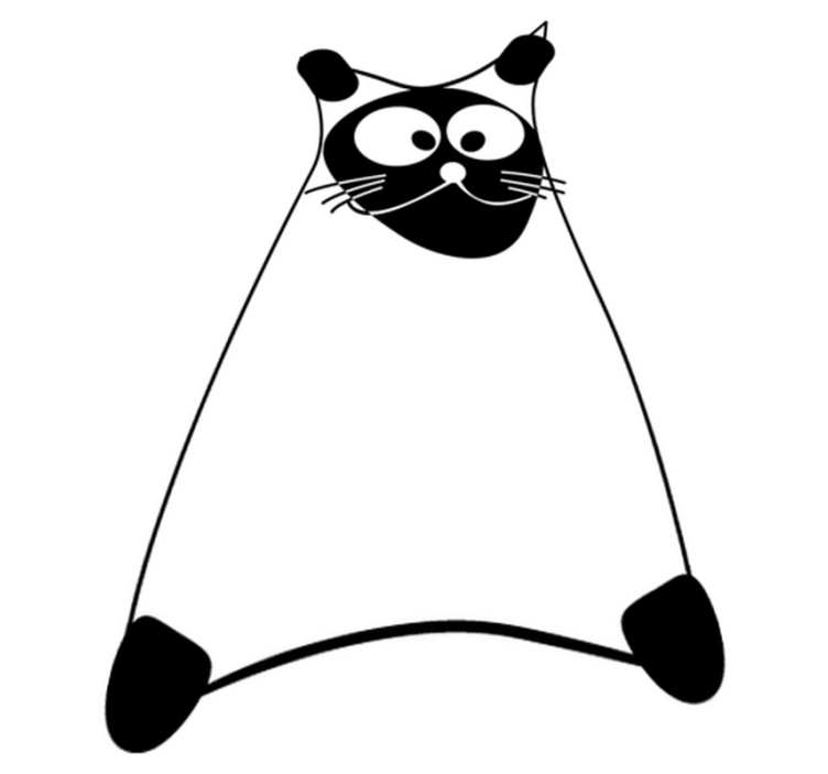 Animal vinyl rug original monochrome outline - TenStickers