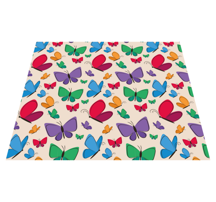 Lively butterfly animal vinyl rug - TenStickers