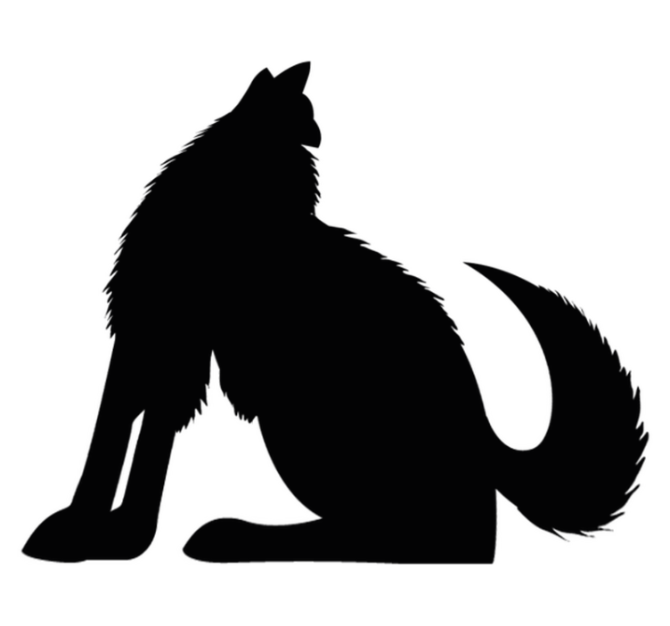 Sitting canine silhouette animal vinyl rug - TenStickers