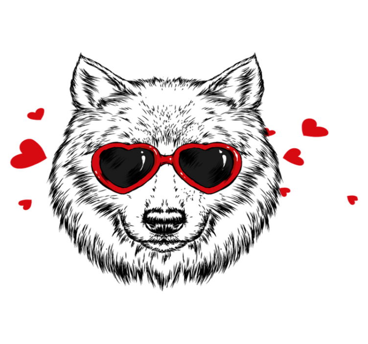 Playful wolf emblem animal vinyl rug - TenStickers