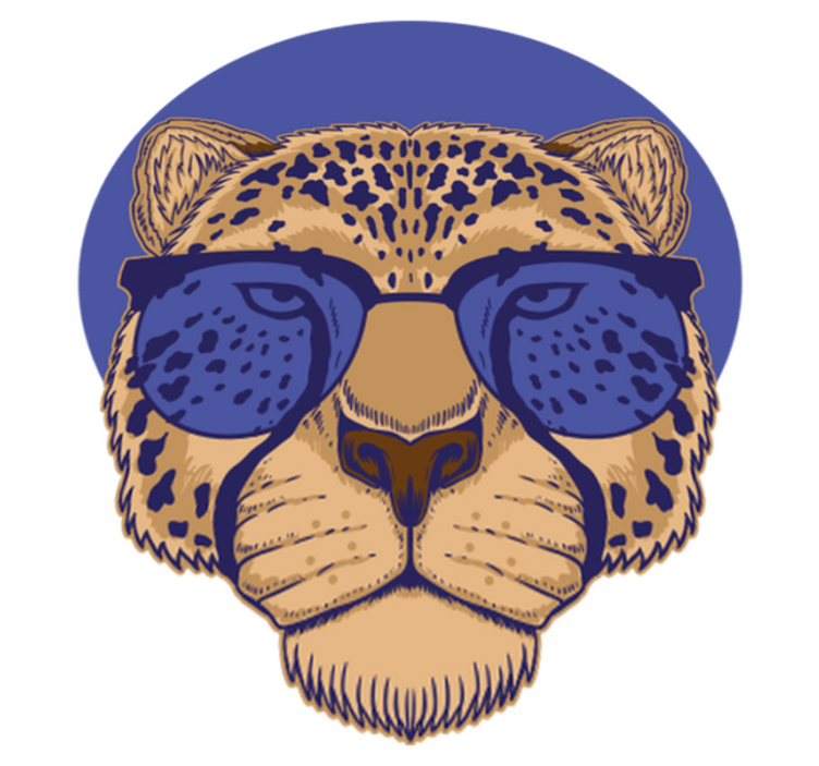 Animal vinyl rug leopard with glasses - TenStickers