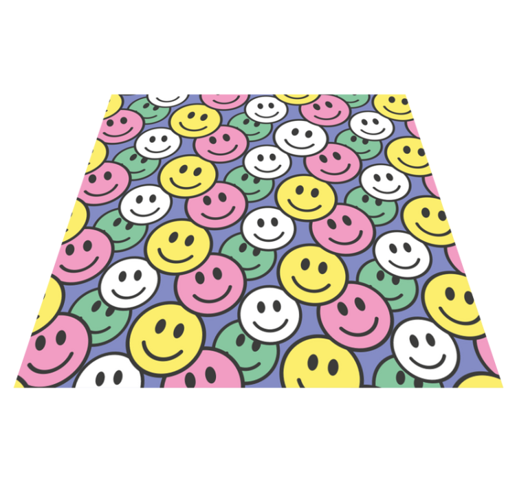 Colorful smile patterns animal vinyl rug - TenStickers