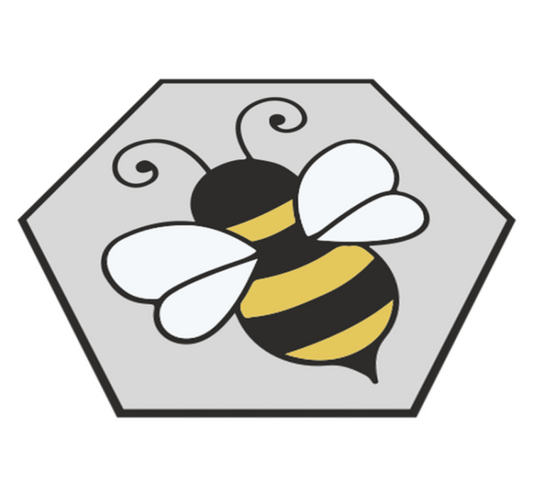 Animal vinyl rug bee hexagon pattern - TenStickers