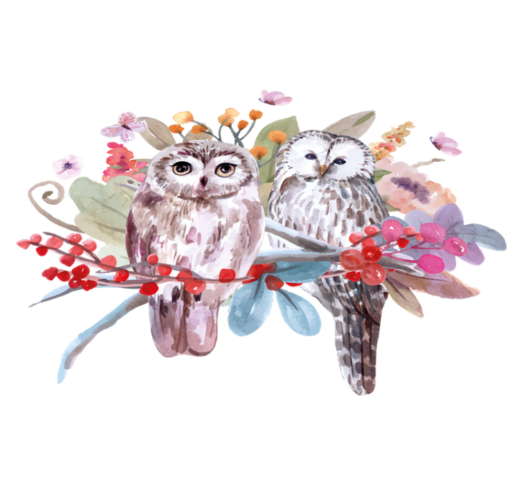 Owls in nature animal vinyl rug - TenStickers