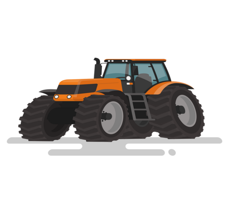 Animal vinyl rug tractor with big wheels - TenStickers