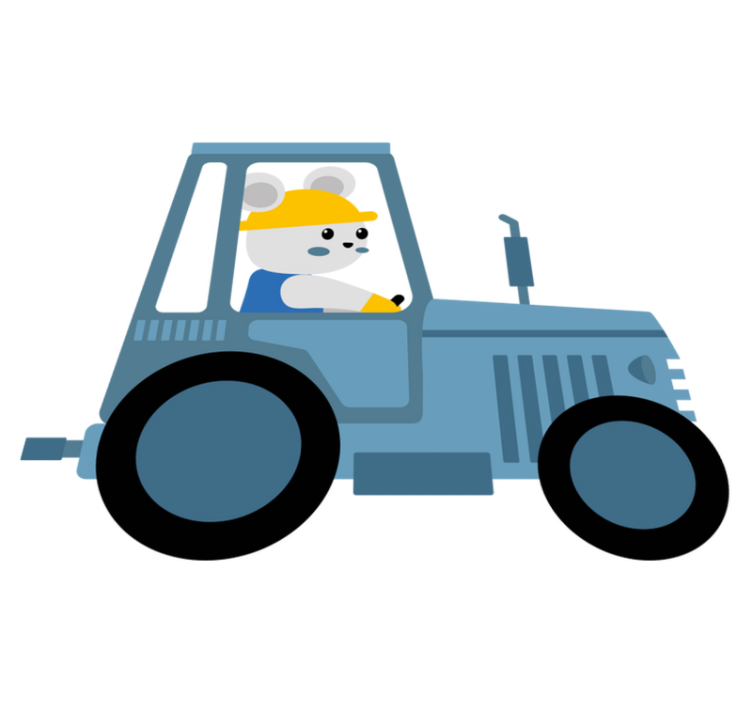 Cute bear farmer animal vinyl rug - TenStickers