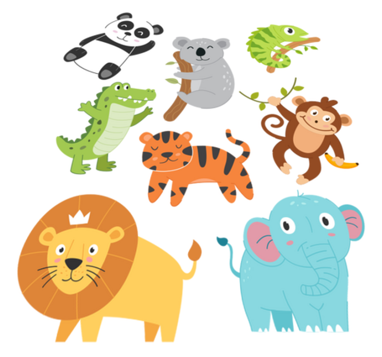 Animal vinyl rug featuring hand-drawn autumn creatures - TenStickers