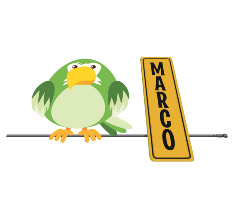 Animal vinyl rug wild parrot with name - TenStickers