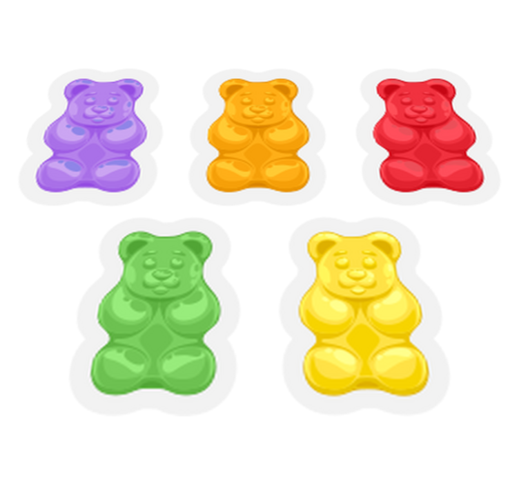Animal vinyl rug in colorful bear shapes - TenStickers