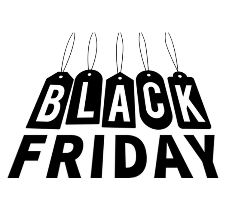 Black friday vinyl rug black and white text - TenStickers