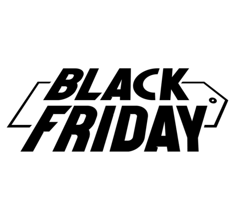 Black friday vinyl rug in stylish cursive design - TenStickers