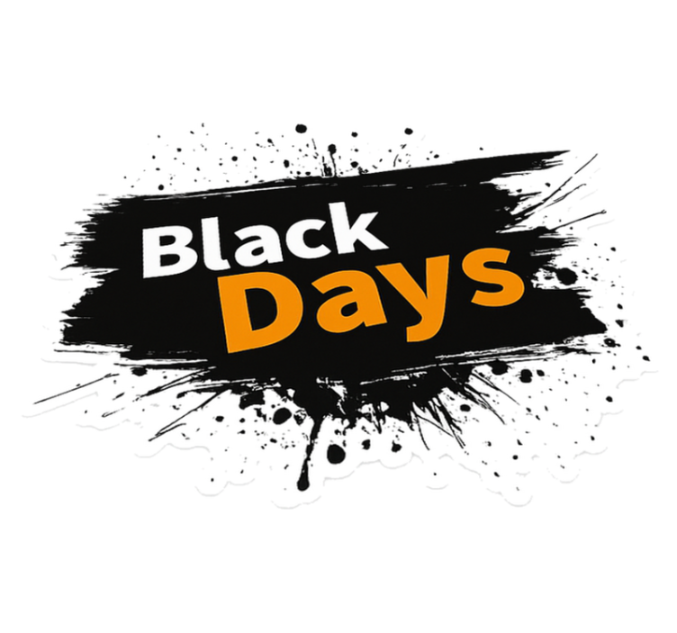 Black friday vinyl rug black and white black days - TenStickers