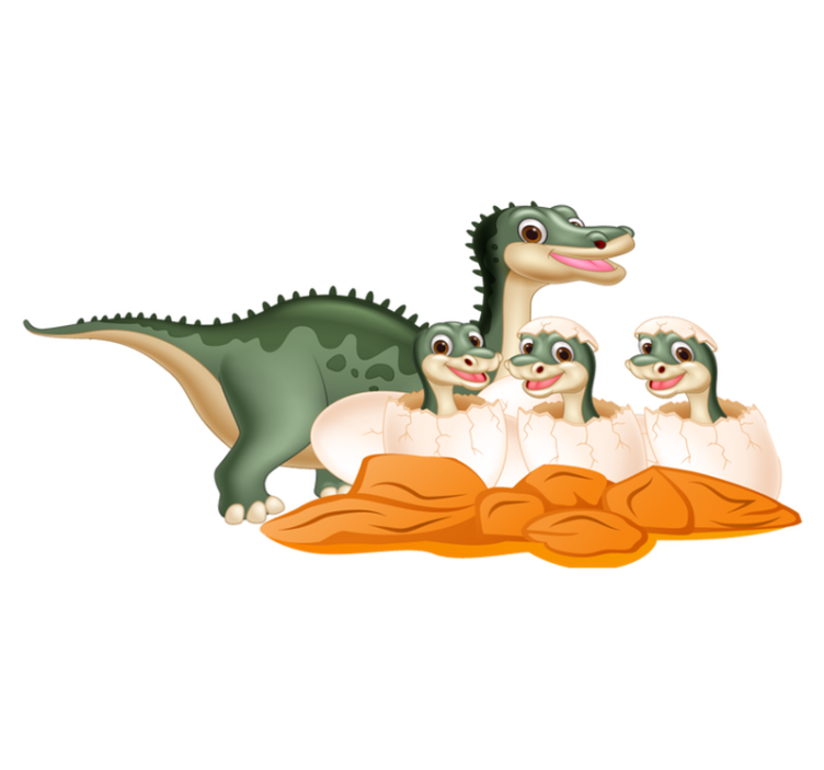 Cute dinosaur family animal vinyl rug - TenStickers