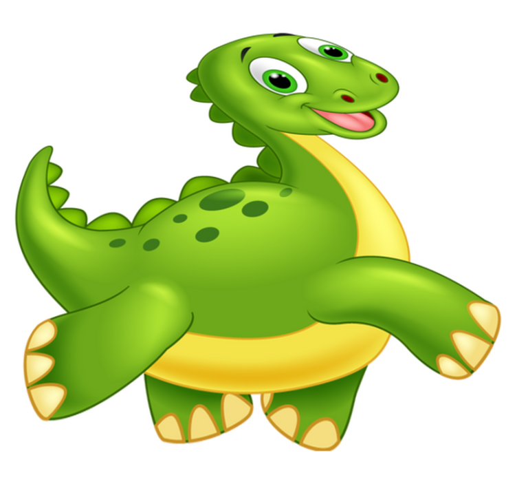 Cute green dinosaur animal vinyl rug - TenStickers