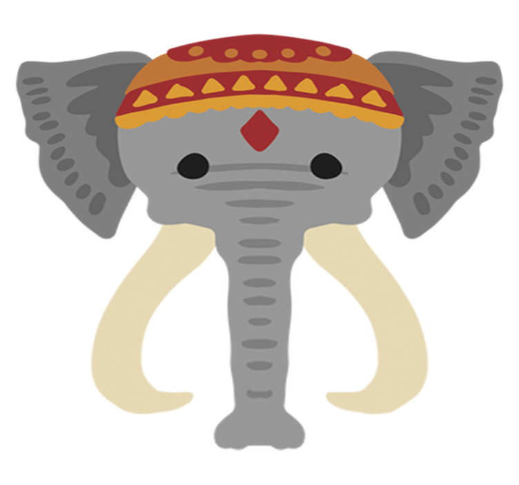 Animal vinyl rug elephant head design - TenStickers
