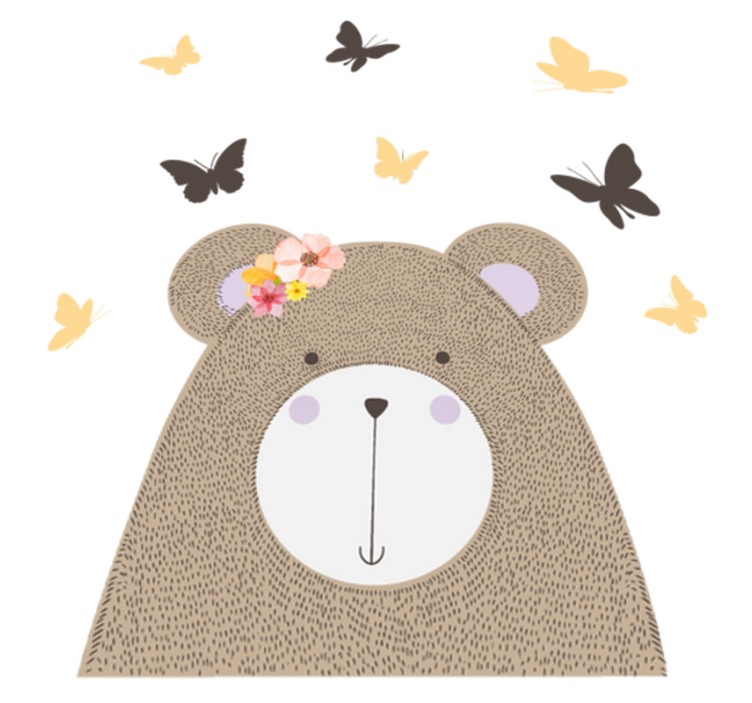 Animal vinyl rug with playful bear design - TenStickers