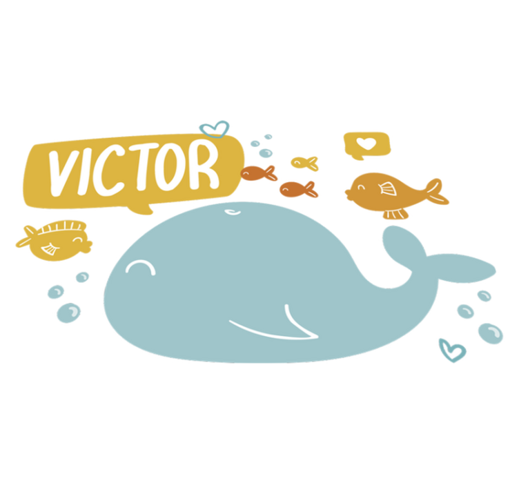 Cute whale design animal vinyl rug - TenStickers