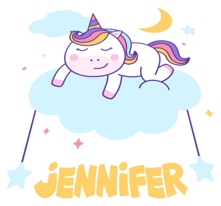 Sleeping unicorn personalized rainbow animal vinyl rug - TenStickers