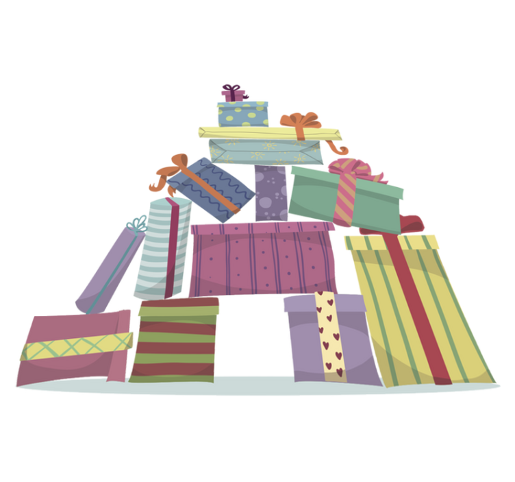 Christmas vinyl rug gift mountain - TenStickers