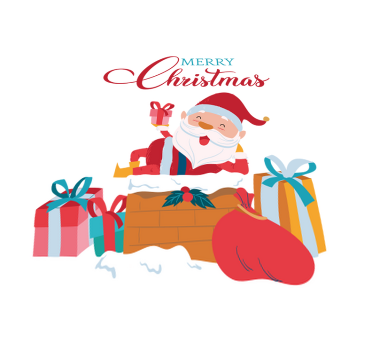 Christmas vinyl rug for a merry christmas with santa claus - TenStickers