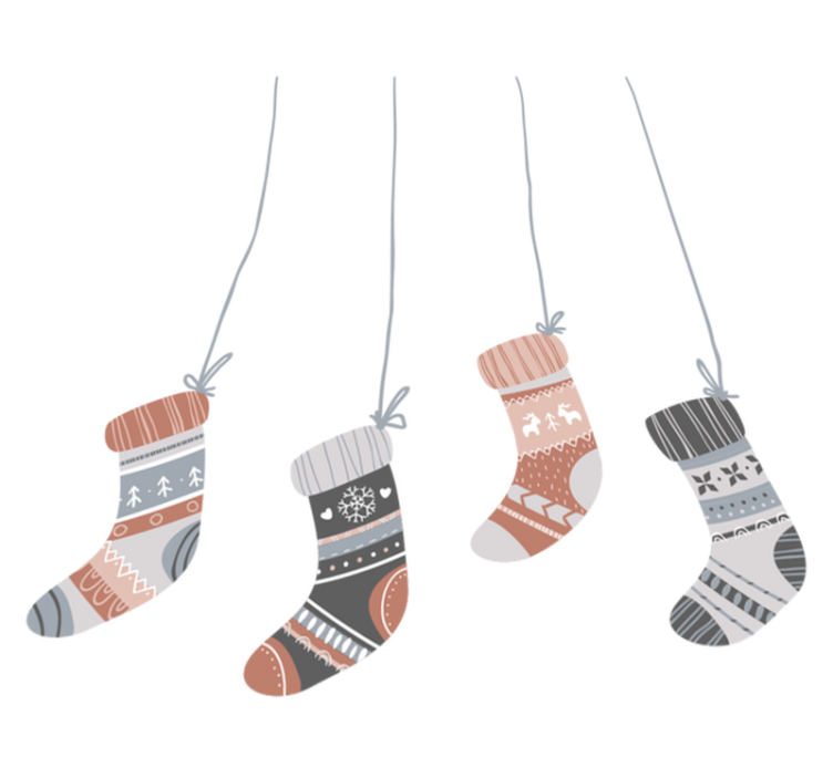 Christmas vinyl rug with christmas stockings - TenStickers